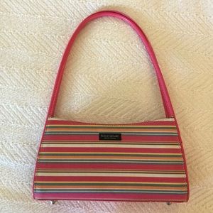 Pink and White Striped Handbag
